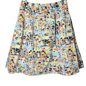 i.e. 80s 90s Cityscape A-Line Skirt Size 8 Urban Scene Whimsical Made In Taiwan